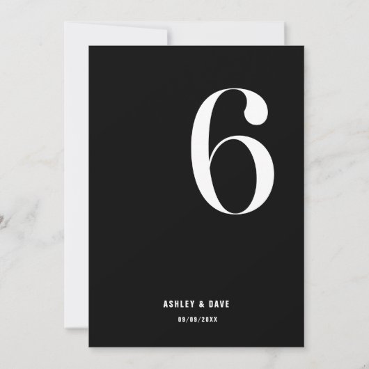 表6はっきりした黒結婚の表 招待状 (裏面)