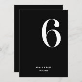 表6はっきりした黒結婚の表 招待状 (正面/裏面)