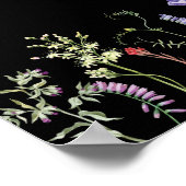 表6シーティングプラン結婚のワイルドフラワー濃色 ポスター (角)