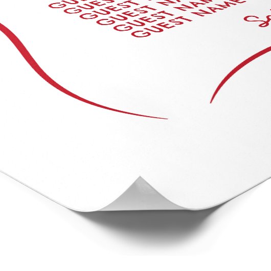 表6シーティングプラン結婚の手お洒落引き ポスター (角)