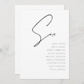 表6モダンの表結婚番号テンプレート 招待状 (正面/裏面)