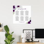 表6紫フローラボー結婚ホの座席表 ポスター (ホームオフィス)