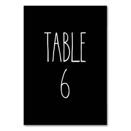 表6 Rae Dunn Potteryブラックテーブルカード テーブルナンバー