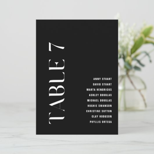 表7モダンはっきりした結婚の表番号 招待状 (スタンド正面)