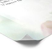 表8ピンクのバラの結婚シーティングチャート ポスター (角)