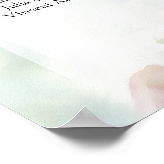 表8ピンクのバラの結婚シーティングチャート ポスター (角)