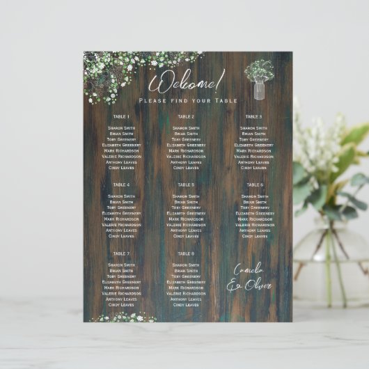 表8木製ジプソフィ素朴ラのシーティングチャート (スタンド正面)