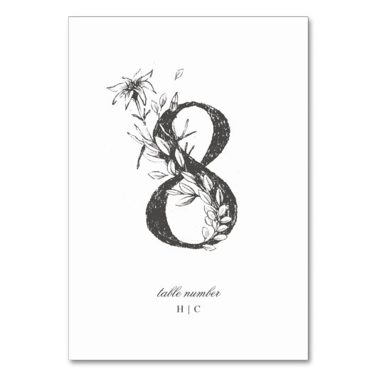 表8美しいフローラスケッチリース結婚の テーブルナンバー (正面)