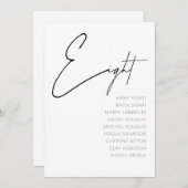 表8 現代の結婚式テーブルナンバーテンプレート 招待状 (正面/裏面)