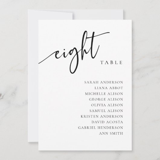 表8 8座席表カード 招待状 (正面)