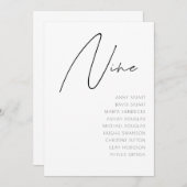 表9モダンのテーブ結婚ル番号テンプレート 招待状 (正面/裏面)