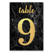 表9黒エレガント大理石フェイク金箔シンプル テーブルナンバー (裏面)