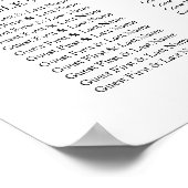 表（白黒） 12表の結婚座席表 ポスター (角)