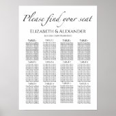 表（白黒） 12表の結婚座席表 ポスター (正面)