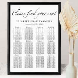 表（白黒） 12表の結婚座席表 ポスター