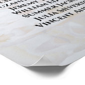 表（白）反射の結婚座席表6 ポスター (角)