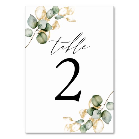 表（緑） 2 テーブルナンバー (正面)