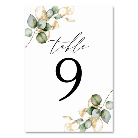 表（緑） 9 テーブルナンバー (正面)