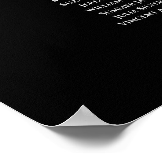 表(黒)エレガントの結婚座席表19 ポスター (角)