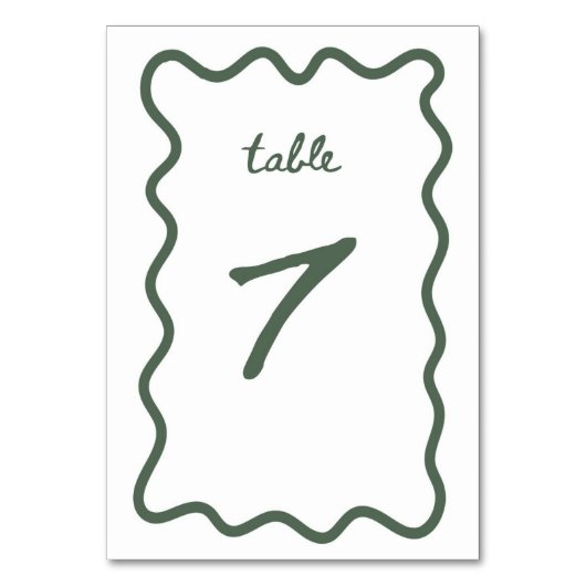 表(7) テーブルナンバー (正面)