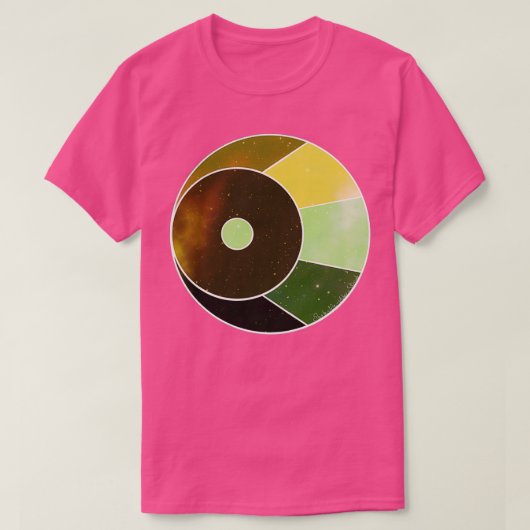 衰える三日月の緑と黄色 Tシャツ (デザイン正面)