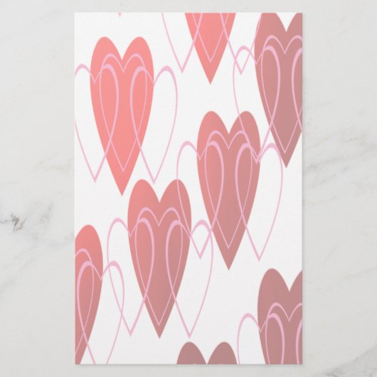 衰退したつながれたハートのバレンタインデーの文房具 便箋 (正面)