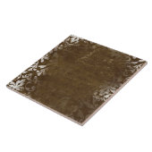 衰退したシックなブラウンの白いヴィンテージのダマスク織パターン タイル (側面)