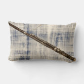 衰退したデニムの一見のバスーン ランバークッション (裏面)