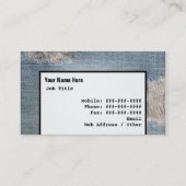 衰退したデニムの青いジーンの刺激を受けたな名刺 名刺 (裏面)