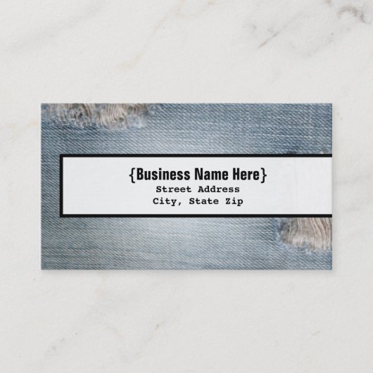衰退したデニムの青いジーンの刺激を受けたな名刺 名刺 (正面)