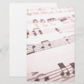衰退したピンクの楽譜 便箋 (正面/裏面)