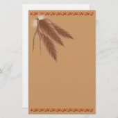 衰退したブラウンは文房具に羽をつけます 便箋 (正面/裏面)