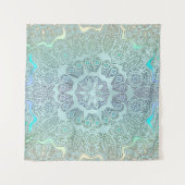 衰退したブルーグレーの曼荼羅の壁のタペストリー タペストリー (正面(横))