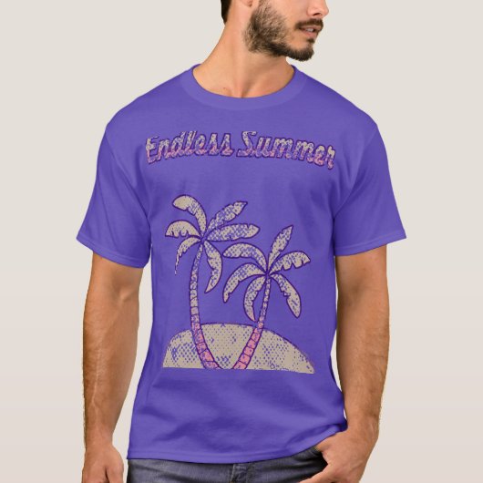 衰退したレトロの着色された無限の夏 Tシャツ (正面)