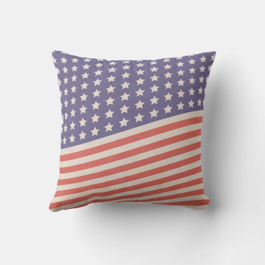 衰退したヴィンテージの米国旗の星条旗 クッション (裏面)