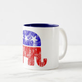 衰退した共和党象 ツートーンマグカップ (正面右)