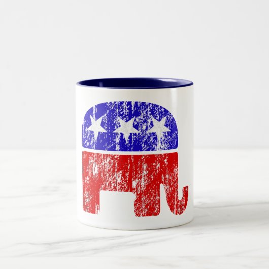 衰退した共和党象 ツートーンマグカップ (中央)