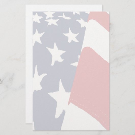 衰退した米国旗の文房具 便箋 (正面/裏面)