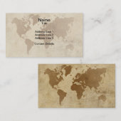 衰退した羊皮紙の世界地図 名刺 (正面/裏面)