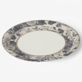 衰退した色のヴィンテージの花のToileの素晴らしい骨灰磁器 ペーパープレート (アングル)