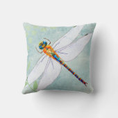 衰退した花の背景のヴィンテージのトンボ クッション (裏面)