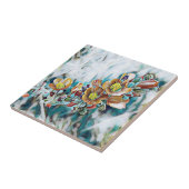 衰退した花- タイル (側面)