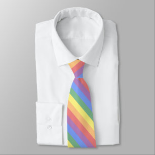 衰退した虹の旗の対角線のストライプLGBTのプライド ネクタイ