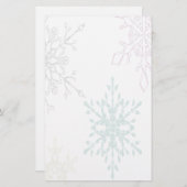 衰退した雪片の冬休みの文房具 便箋 (正面/裏面)