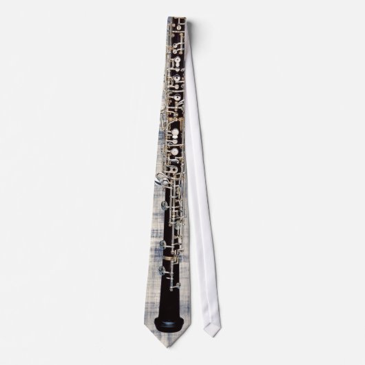 衰退した青いデニムの一見の結ばれたOboe ネクタイ (正面)