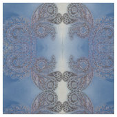 衰退した青いペイズリー ファブリック (見本)