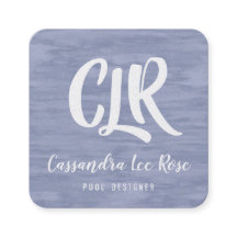 衰退した青いモノグラムの正方形の名刺