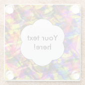 衰退の形のカラフルの抽象デザイン ガラスコースター (裏面)