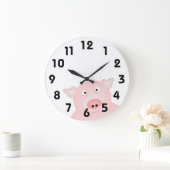 袋の時計のブタ ラージ壁時計 (ホーム)