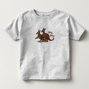 袋の野外研究活動のTシャツのカンガルー家族のベビー トドラーTシャツ